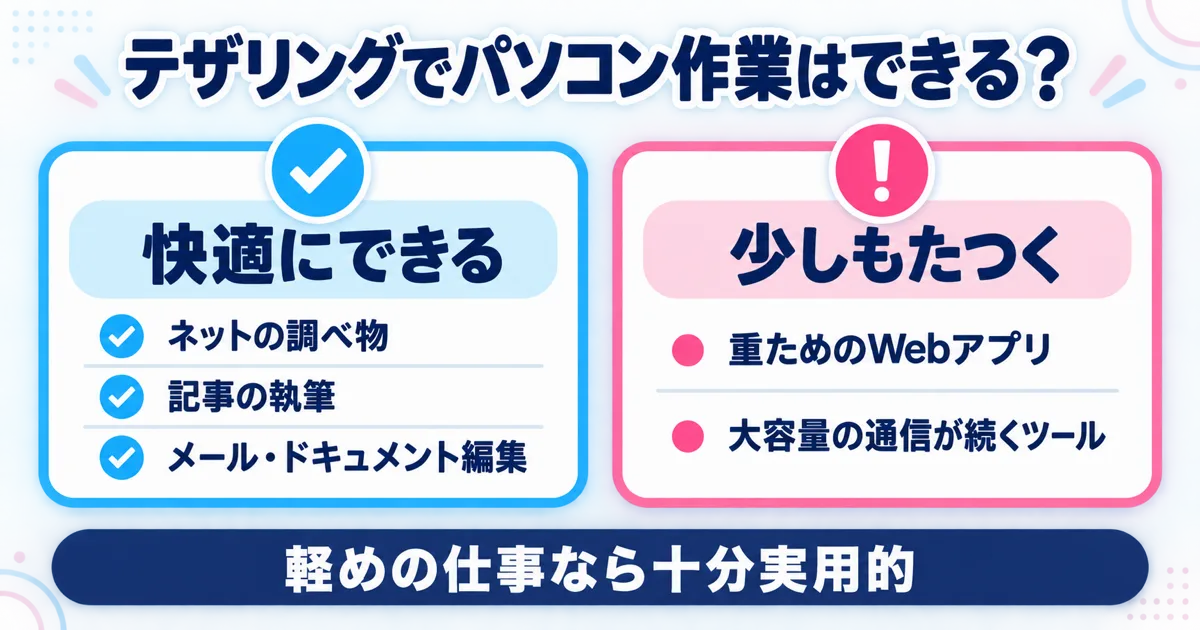 テザリングでできる作業の図解