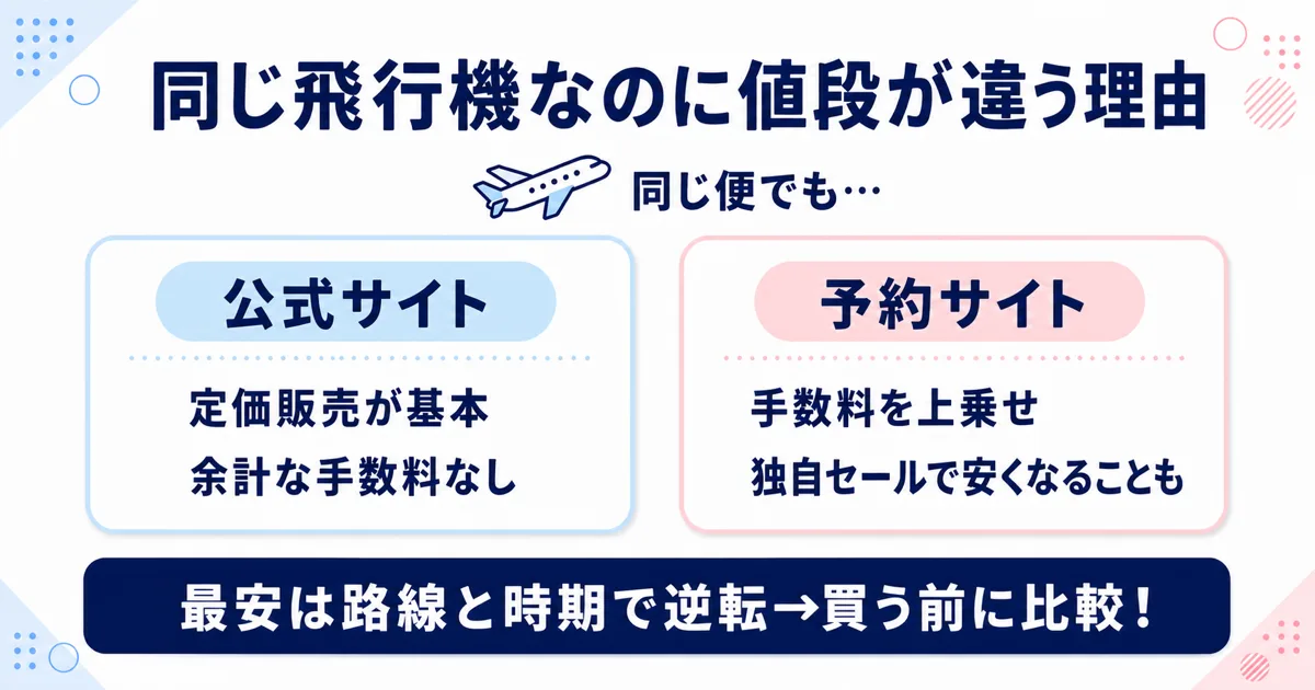 同じ飛行機なのに値段が違う理由の図解